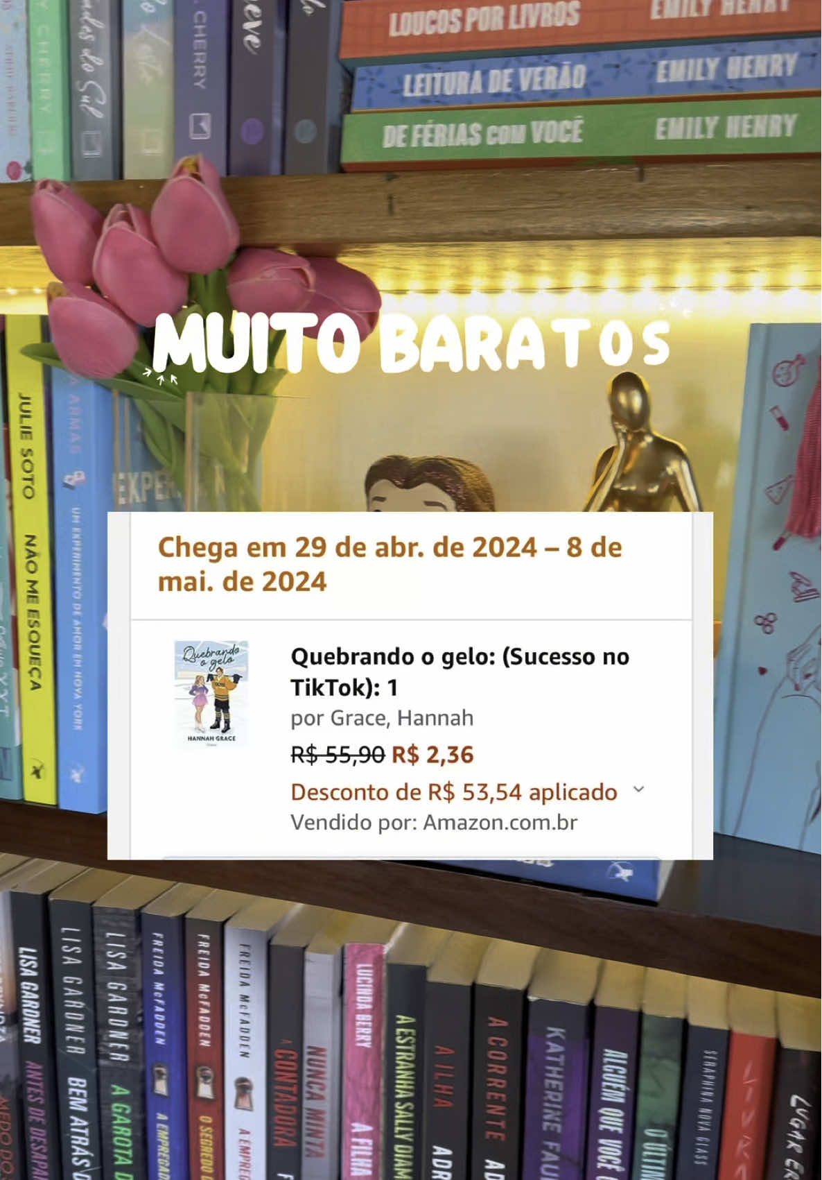 Quando você descobre que consegue ter uma estante de livros gastando pouco sua vida vai mudar 🤏🏻❤️ | Link na bio, mas se não encontrar pode mandar mensagem que eu envio #booktokbrasil #livros #livrosbaratos #primeday2025 #promodelivro #estantedelivros 