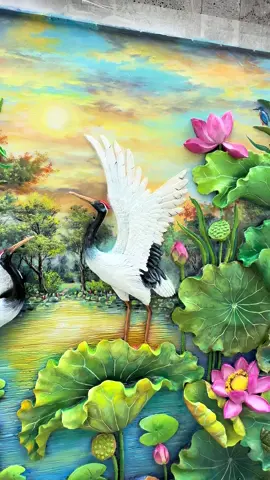 Tranh đắp hoa sen #tranh_đắp_3D #art #tranuyen 