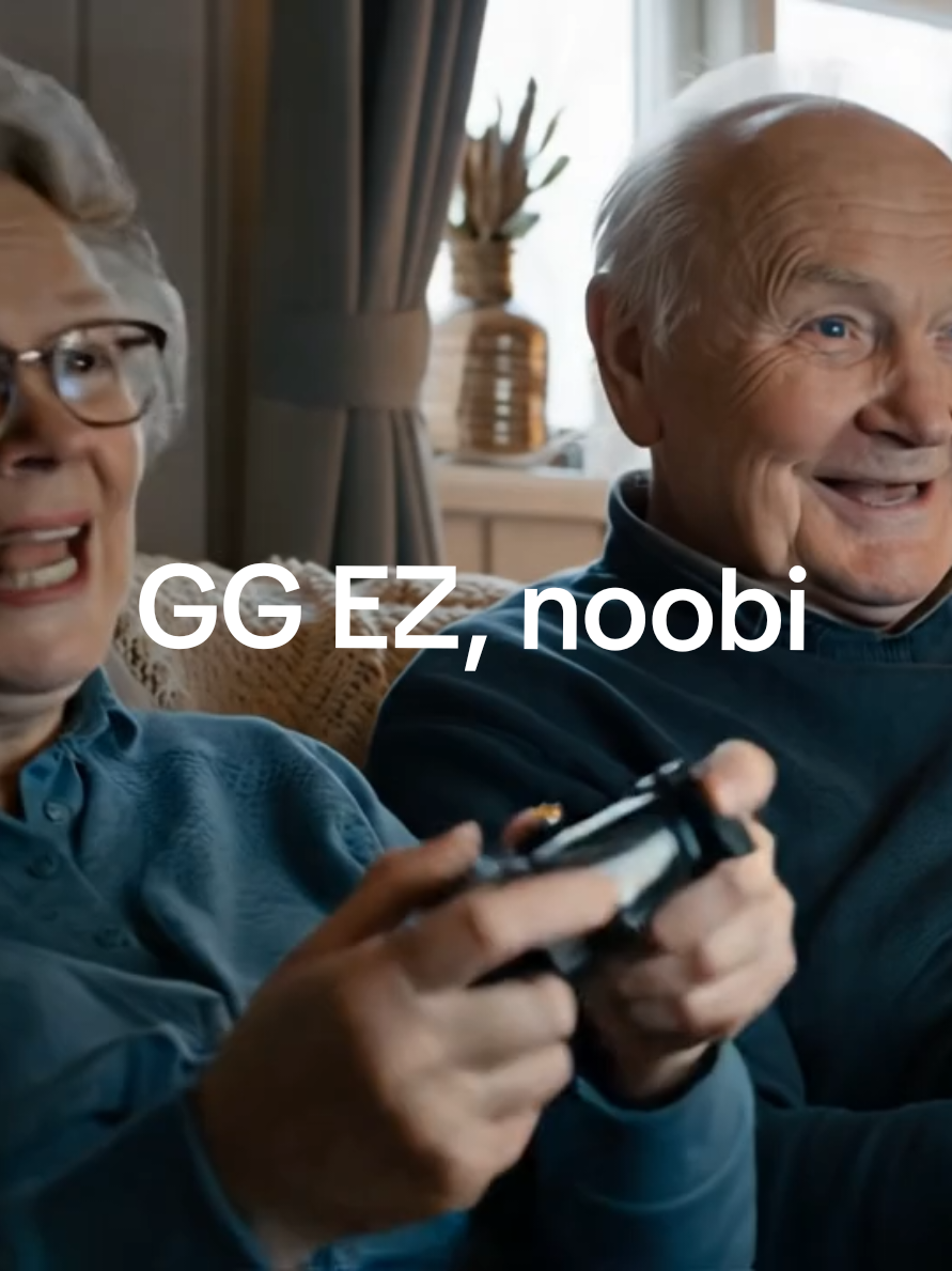 Mummo ja Pappa pelaa pleikkaa🎮 Näinkö se sitten tulevaisuudessa menee?😁 #mummo #pappa #peli #ai #ggez #huumori #suomitiktok 