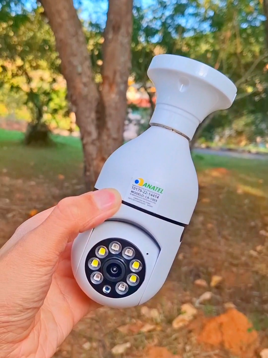 Câmera Wifi IP Sem Fio Giratória 360 Com Encaixe Lampada Bocal Rosca Yoosee Ptz Full HD Visão #shop #tiktokshop #tiktokshopchegou 