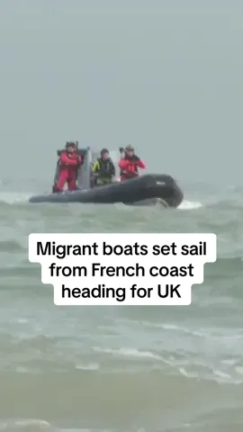 Two boats carrying migrants set off from the French coast heading to Britain. It comes after UK government data showed a record-high number of asylum seekers arriving in Britain on small boats so far in 2025 — a record high for the first six months of the year. 🔗 Read more on the data at our link in bio. #migrant #britain #uk #starmer #boat #englishchannel
