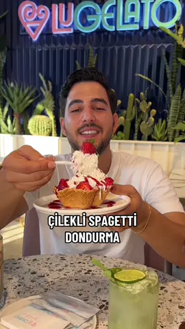 Çilekli Spagetti Dondurma🔥 #reklamm 📍Lu Gelato / Özlüce Bir tabak Spagetti 300₺