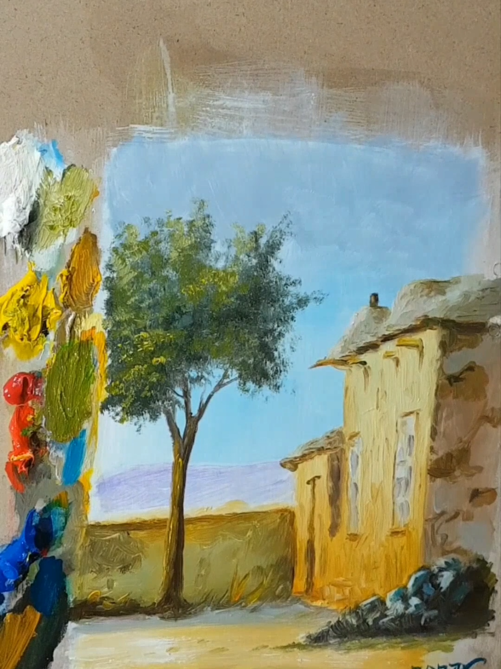 رسم فولكلوري بالألوان الزيتية مع غناء الفنان محمد شيخو #رسم #folklore #painting #artist #fyg 