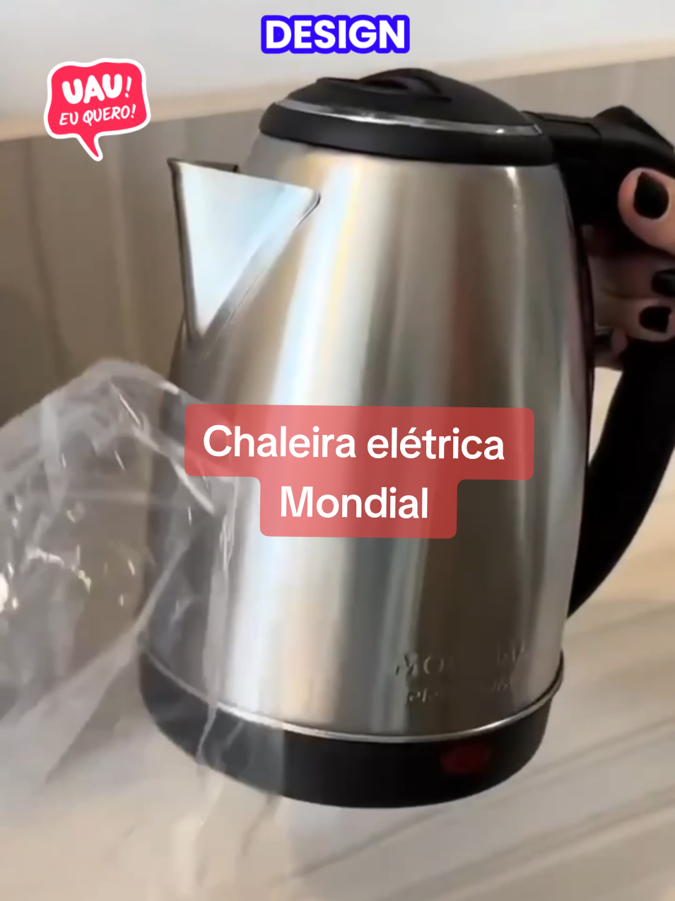Chaleira elétrica Mondial 2 Litros com 1200 watts Premium inox 