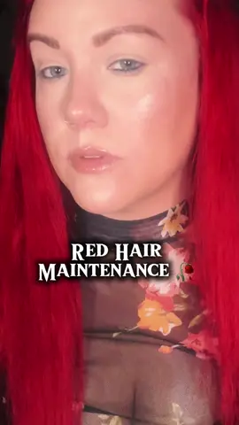 How I Keep My Red Hair Vibrant AF: No Fade Formula 🔥   Keeping red hair from fading is an art 🔥 I’ve got it down to a gothic science. I mix equal parts Manic Panic Rock ‘n’ Roll Red and Danger Jones Diablo for this custom cherry red glow. ✨ I only wash my hair once a week — always with ice cold water ✨ No heat styling — only heatless curlers ✨ Use black towels only to avoid dye transfer ✨ Hair is pre-lightened (yes, always) This is your sign to treat your red hair like it’s sacred. 💀❤️‍🔥 #redhair #gothgirl #manicpanic #RedHairDontCare #hairtips #altgirl #vampirevibes 