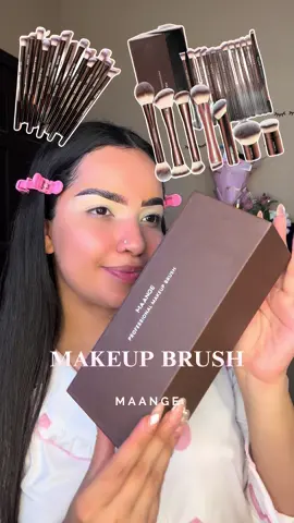 BROCHAS MAANGE🤎 las brochas más virales, súper bonitas e increíbles, cumplen con su función y lo hacen maravillosamente🥰 cómpralas aquí en el carrito naranja.⬆️ #brochas #brochasdemaquillaje #brochasmaange #maange #maangebrush #makeup #fyp 