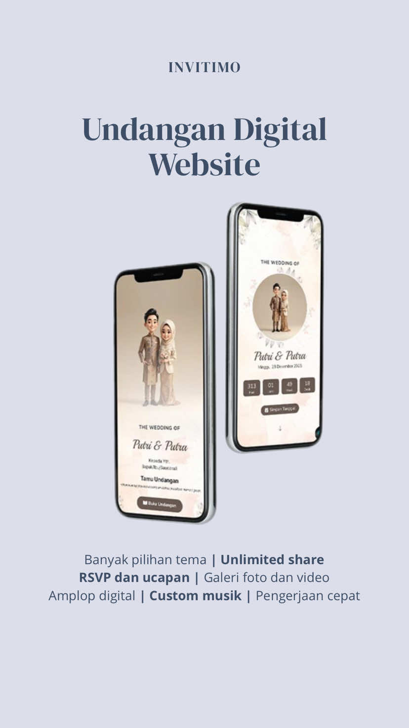 UNDANGAN DIGITAL WEBSITE Sebar undangan lebih mudah & hemat. Pengerjaan cepat 1 hari jadi. Masa aktif 1 tahun & bisa custom musik latar. Info & pemesanan cek bio! #undanganilustrasi  #undanganonline  #undangananimasi 