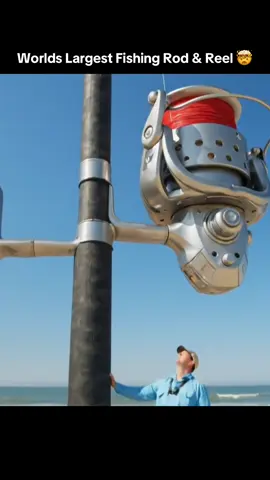 What Would Be The Worlds Largest Fishing Rod & Reel If Possibilities were endless 🤯  #fishing #fishingreel #fishingrod #beachfishing #veo3 