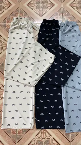 Quần nơ hoạ tiết cute ống rộng mặc thoải mái dễ chịu ,co giãn tốt #xuhuong #taplamtiktok 