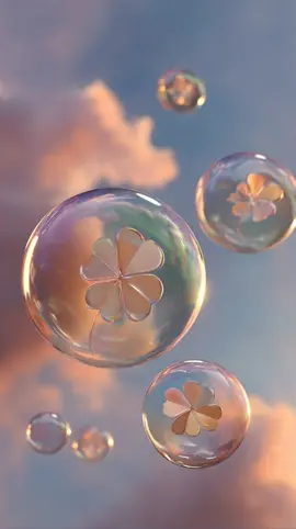 四葉のクローバーを閉じ込めたきれいなシャボン玉🍀　#4kwallpaper  #4kwallpapers  #AIアート  #4klivewallpaper  #wallpaper  #wallpapers  #AI  #四葉 