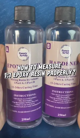 Here's a detailed Step by Step tutorial in measuring and mixing your Epoxy Resin 1:1 #EpoxyResin #fancyartsy #fancyart 