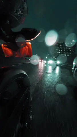Wet. #ridingintherain #rain #night #tron #cyberpunk #motorcycle #rainaesthetic #biketok #kawasaki #auckland #nz