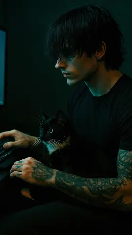 Good girl. #darkaesthetic #mysteryman #tattoovibes #cinematicvideo #catsoftiktok #moodyvibes