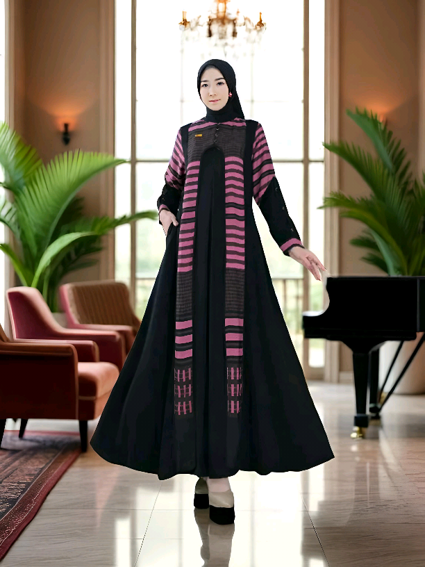 khaliza abaya premium jetblack#khalizaabayapremiumjetblack #asiaofficialstore 