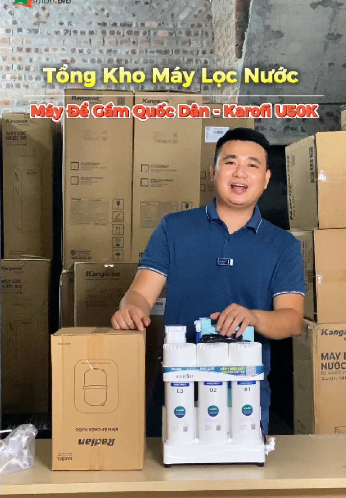 Mẫu máy để gầm quốc dân cho anh em thợ. Bán cực lời Karofi KAQ - U50K #HTSmartPro #karofikaqu50k #tongkhomaylocnuoc 