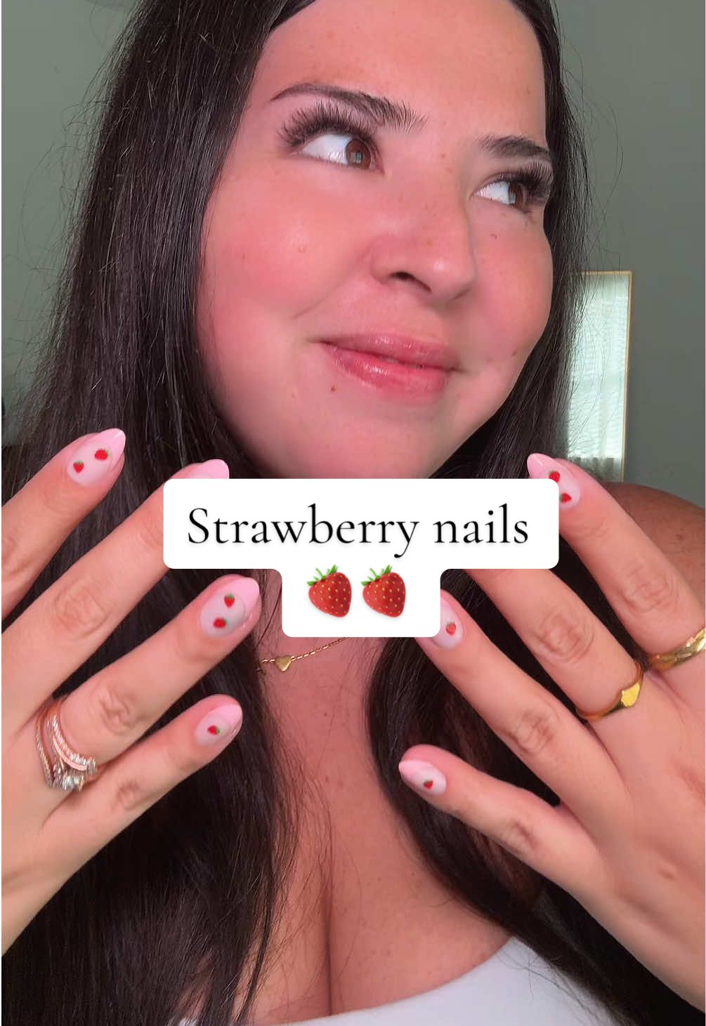 🍓🍓🍓 | obsessed with these nails! My favorite fruit!! | @paintlabco | #nails #strawberrynails #nailart #nailtransition #pressonnails #pressons 