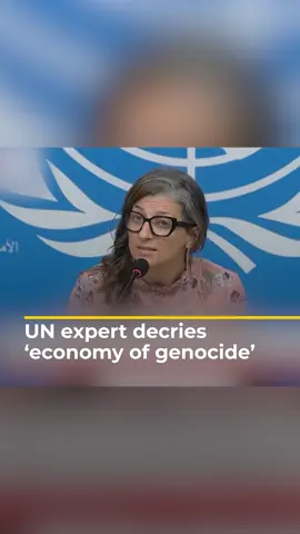 UN Special Rapporteur Francesca Albanese has named dozens of companies implicated what she calls “an economy of genocide” and suggested it was a “performance of stupidity” to separate Israel’s economic activity from its occupation of Palestinians. #news
