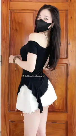 Áo lệch vai siu tôn dáng tui mê xỉu #xuhuong #reviewlamdep #goclamdep #outfit 