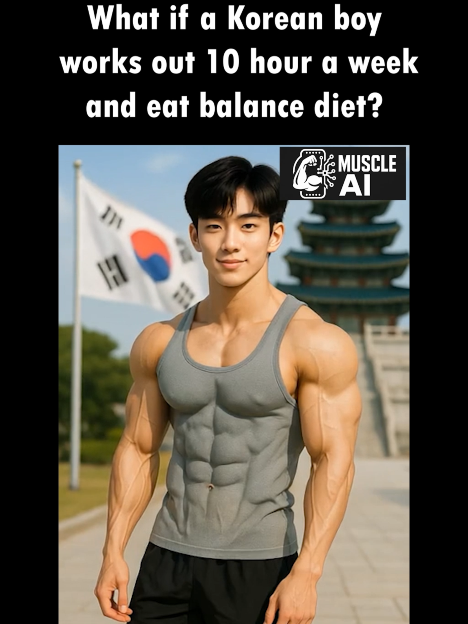 What if South Korean boy works out 10 hour a week?! #workoutmotivation  #bodytransformation  #aigenerated A place we ask AI to generate WHAT IF? What if he eat moderate junk food but never train? What if he eat a lot junk food but never train? What if he eat healthy food only but never train? Which country should I do next? What 