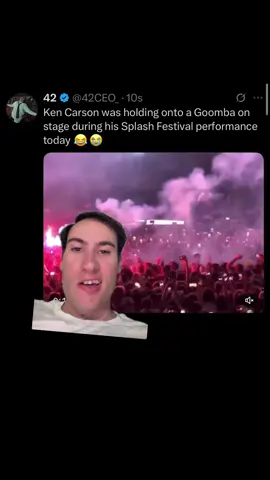 #greenscreenvideo #greenscreen Ken Carson was holding onto a Goomba on stage during his Splash Festival performance today 😂😭 #kencarson #yvl #goomba #42ceo #42 