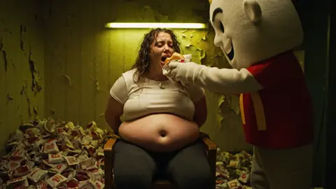 The Snackrooms Out Tommorow on YouTube! #belly #bellyexpansion #ai #weightgain #transformation #fyp  #foodbaby #bloated#backrooms #FoodTok 