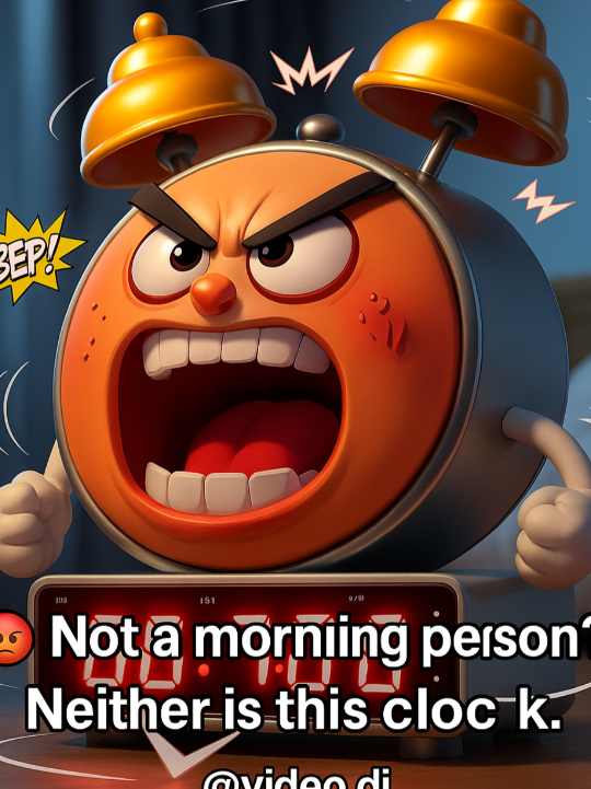 📌 Title:The Angriest Alarm Clock You'll Ever See! 😡⏰ | Wake-Up Rage at 6 AM!--- 📄  Description (SEO Frim):This hilarious and ultra-relatable animated alarm clock is exactly how we all feel at 6:00 AM! With a furious expression, ringing bells, and comic-style rage, this 3D cartoon alarm clock perfectly captures the struggle of waking up early. Whether you're a night owl, a chronic snoozer, or just hate mornings, this video will hit home. Filmed with vivid detail and exaggerated emotion, it’s a perfect blend of humor and realism, ideal for your morning meme scroll. Watch till the end for that relatable beep moment that sums up every bad wake-up experience. Great for animation lovers, humor fans, and those who understand the pain of alarms! 📌 Keywords: angry alarm clock, funny morning animation, 6AM wake up, relatable cartoon, morning struggle, animated comedy, digital alarm reaction, funny TikTok short, cartoon alarm clock, wake up meme --- 🔥 Hashtags: #AlarmClockMood  #6AMProblems  #FunnyAnimation  #RelatableMornings  #WakeUpStruggles  #CartoonComedy  #DigitalAlarmRage  #AnimatedTikTok  #MorningRoutineFails  #AlarmClockGoneWild  #creatorsearchinsights 