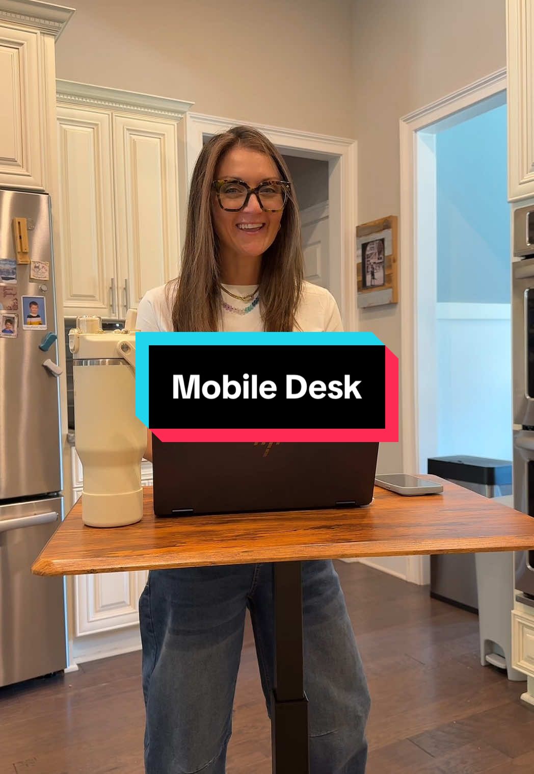 Love that I can move around and still get work done. This mobile desk is perfect for working from home or a dorm desk - check out the awesome sales. #workfromhome #standingdesk #mobiledesk 