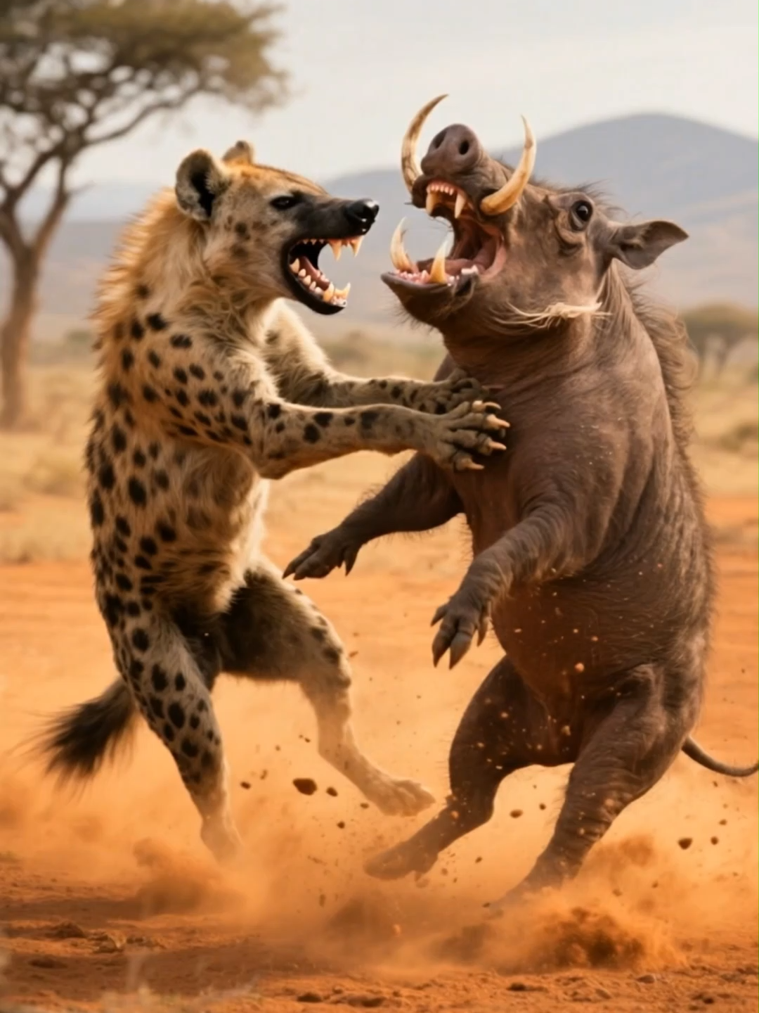 Hyena vs Warthog in Brutal African Battle!