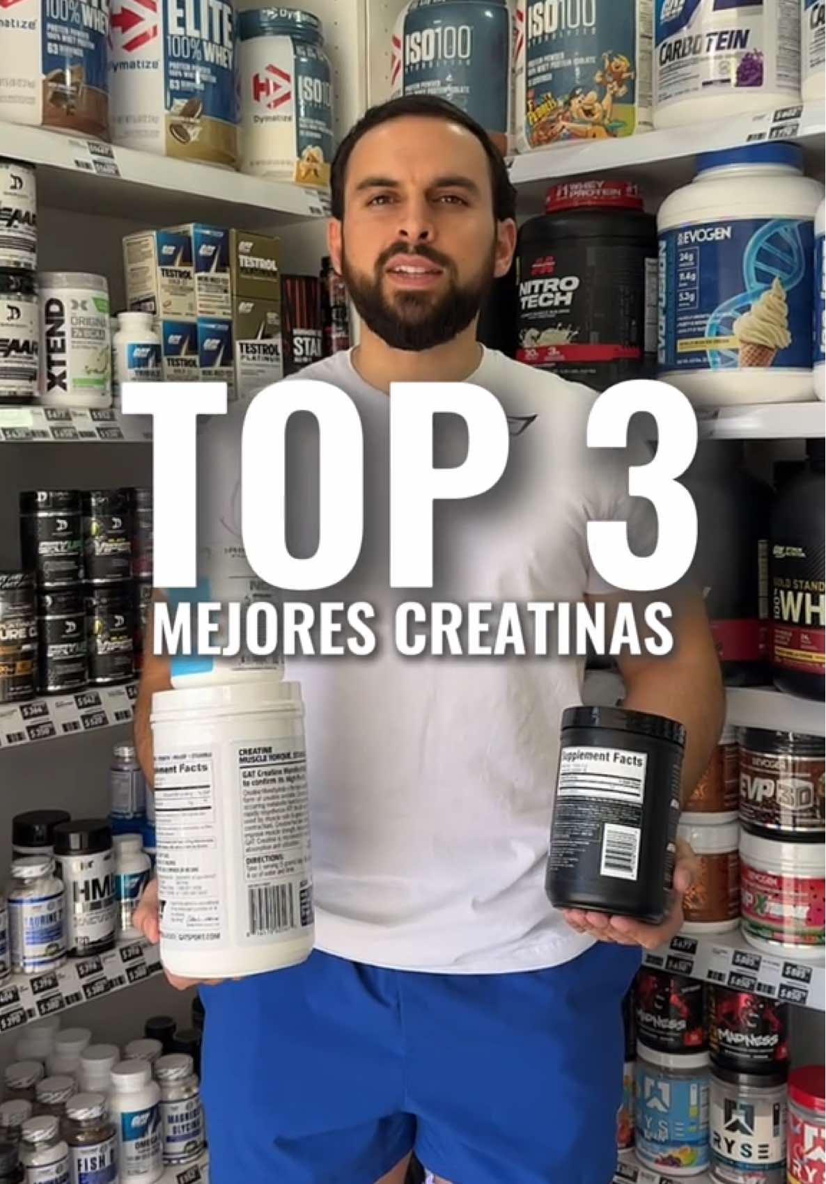 ¡TOP 3 MEJORES CREATINAS MONOHIDRATADAS!  #creatina #creatine #creapure #suplementos #creatinamonohidrato 