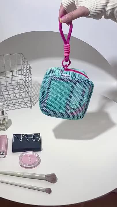 Portable Mesh Beach Bag, Travel Toiletry Organizer, Swimming Storage Net Pouch, No Electricity Needed, Featherless, Ideal for Halloween Holiday, Beach Accessory Storage | Mesh Storage Bag | Durable Mesh Material, Beach Bag Accessories 