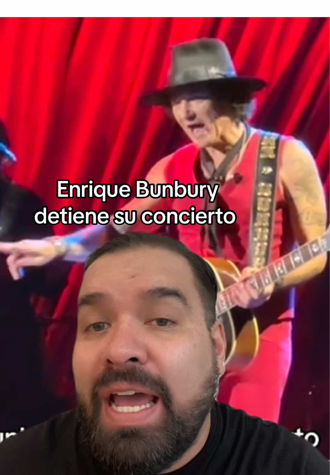 #noticia Enrique Bunbury detiene su concierto para regañar a fan que lo estaba grabando con su celular #bunbury #enriquebunbury #concierto #celulares 