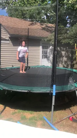 Epic trampoline fail!!! #trampoline #tricks #frontlfip #fail #dog #safe #fyp #blowthisup #daughter #net #flop 