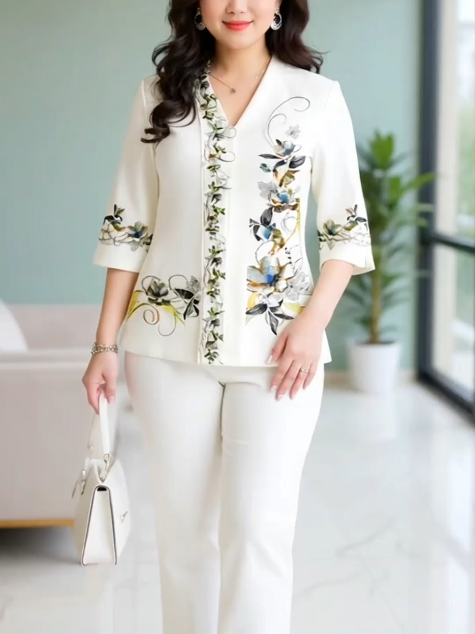 Đồ bộ in hoa bà lai trung tuổi vải lụa latin #dobotrungnien #dobotrungnienchome #dotrungnien #xuhuong #shopdoxinhnu 