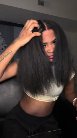 i love my hair irl im so tired of wigs  #naturalhair #silkpress #fyp #maintenance 
