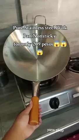 Pure Stainless steel Wok Pan Nonsticky ✅✅🛒#foryoupage #Wokpan #stainlesssteel #foryoupage #tiktok #fypシ゚viral 