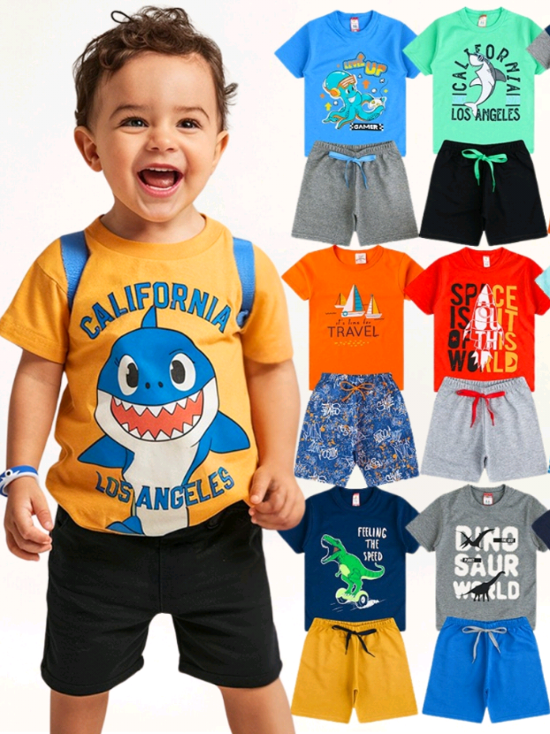 Kit 10 Peças Roupas Infantil Menino Premium 1 ao 14 Conjunto Criança Masculino. Olá, Comenta eu quero que envio o link😘😘