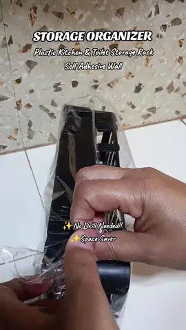 Looking for extra space sa banyo o kitchen mo? 🔍 Eto na ‘yun! 😍 Self-adhesive plastic storage rack na super dali i-install no tools needed dikit lang..super tipid, super sulit! Add to cart na besh!! #StorageRack #SelfAdhesiveOrganizer #KitchenHack #BathroomOrganizer #TiktokFinds #SpaceSaver 