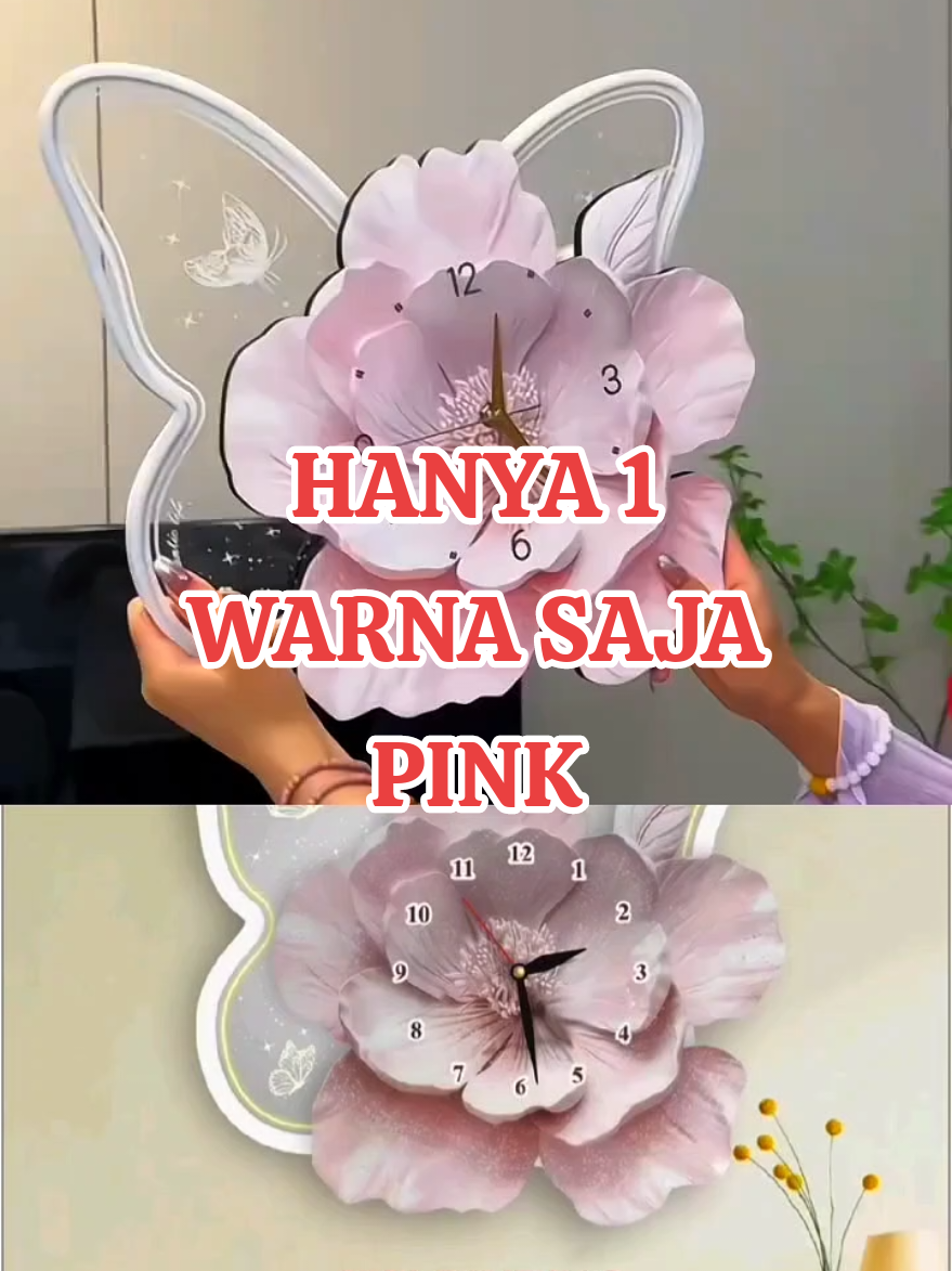 Cuma 1 warna saja PINK #jamdinding #jamdindingunik #jamkupukupu 