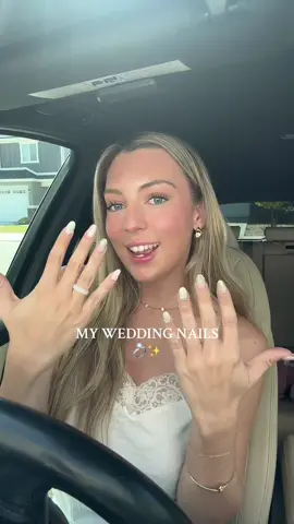 finally time for wedding nails 🥳💍✨ #bridalnails #bride #weddingnails #weddinginspo #nailinspo #summerwedding #weddingtok #weddingday 