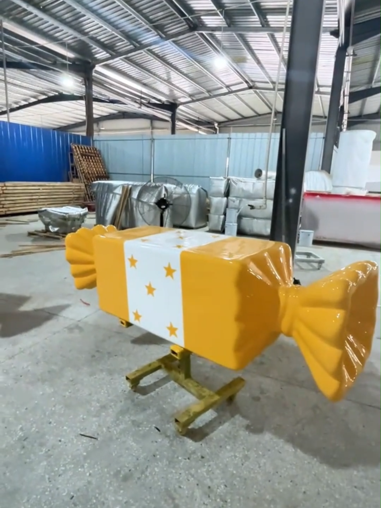 Candy Shape Fiberglass Waiting Bench Production - Sản Xuất Ghế Băng Chờ Sợi Thủy Tinh Hình Viên Kẹo #fiberglassfactory #vietnamfactory #sculpturefactory #furniture #polyester #factorytour #composite #fiberglass #compositesaigon #vietnam #sanxuat #giacong #xuong #factory #interior #3d #frp #mascot #model #candy #shape #waiting