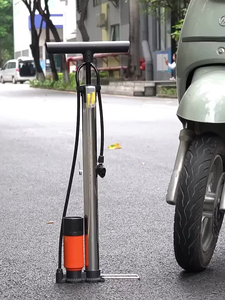 🚲Stainless steel body🛵Air pump for motorcycle,High Pressure Air Pump for Bike with Gauge 160PSI For Bike/Motorcycle/MTB/Car/Sports Ball,bike pump with gauge,bomba sa gulong ng bike,pambomba sa gulong ng bike,air pump portable,bike pump portable 