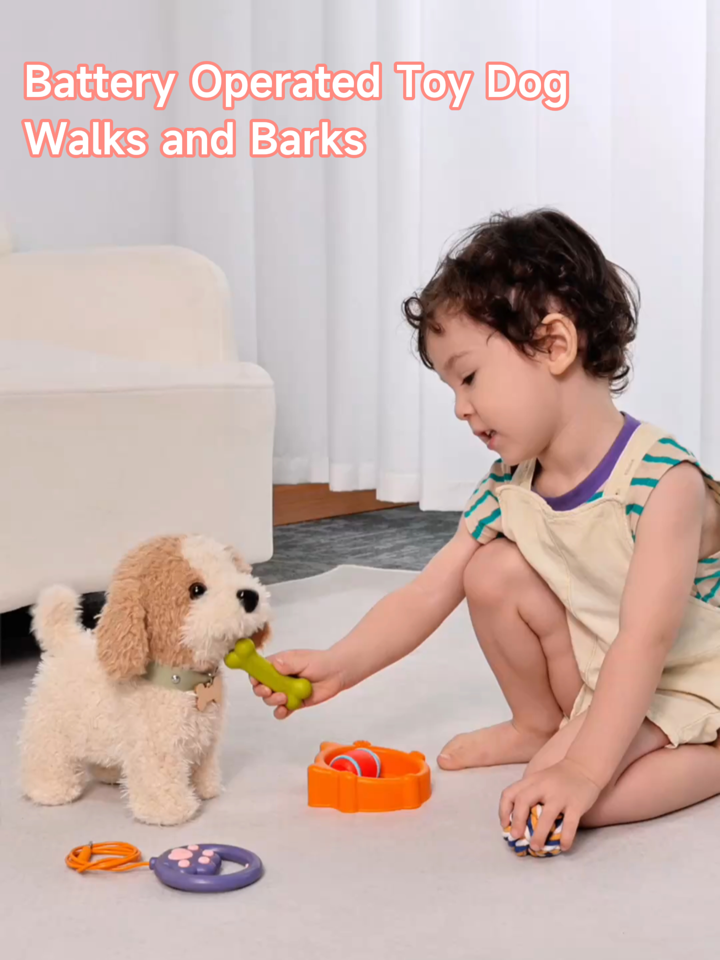 🐶 Meet Your New Best Friend! 🎵 This ultra-realistic toy pup walks, barks, wags its tail, and even licks! 🐾✨ Control it with the leash, sing along to 6 cute melodies, or cuddle its soft plush fur—just like a real dog! 🎶❤️ Perfect for kids (and kids at heart!) who want playful companionship without the mess. 🏡💕 #ToyDog #InteractivePets #MustHaveToy #KidsToys #Adorable#KidsToys #eJogPup #InteractivePlay