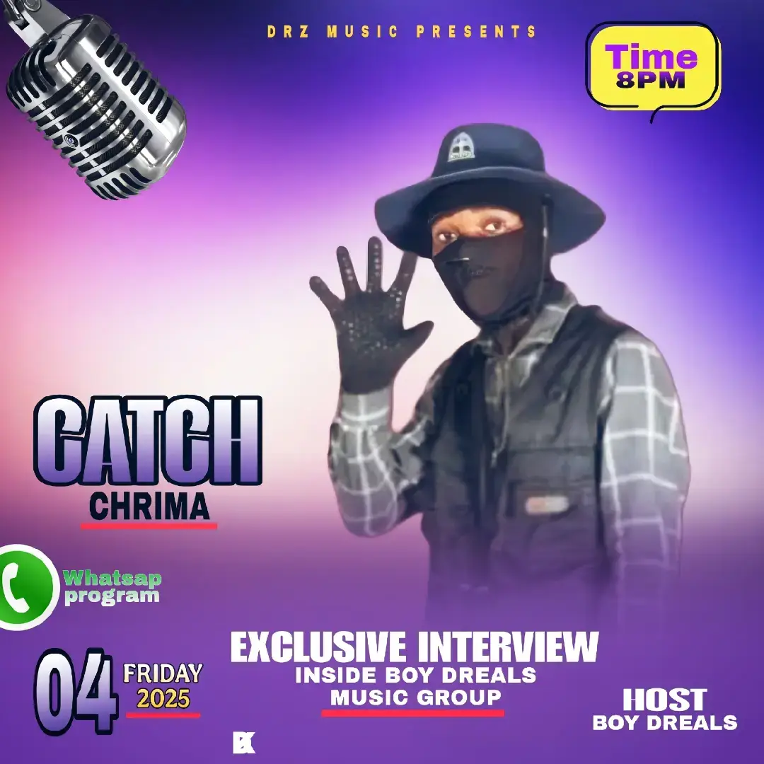 🔥NEW ALERT🔥 Join us on, June 04th  At 8pm  ONLINE  INTERVIEW            GUEST  🔥- CHRIMA -🔥🎙️ Hosted by 💥BOY DREALS💥                        PLACE 🔥BOY DREALS MUSIC GROUP💥                Tell a friend to                  tell a friend! 🗣️ SEE YOU THERE! 🔥