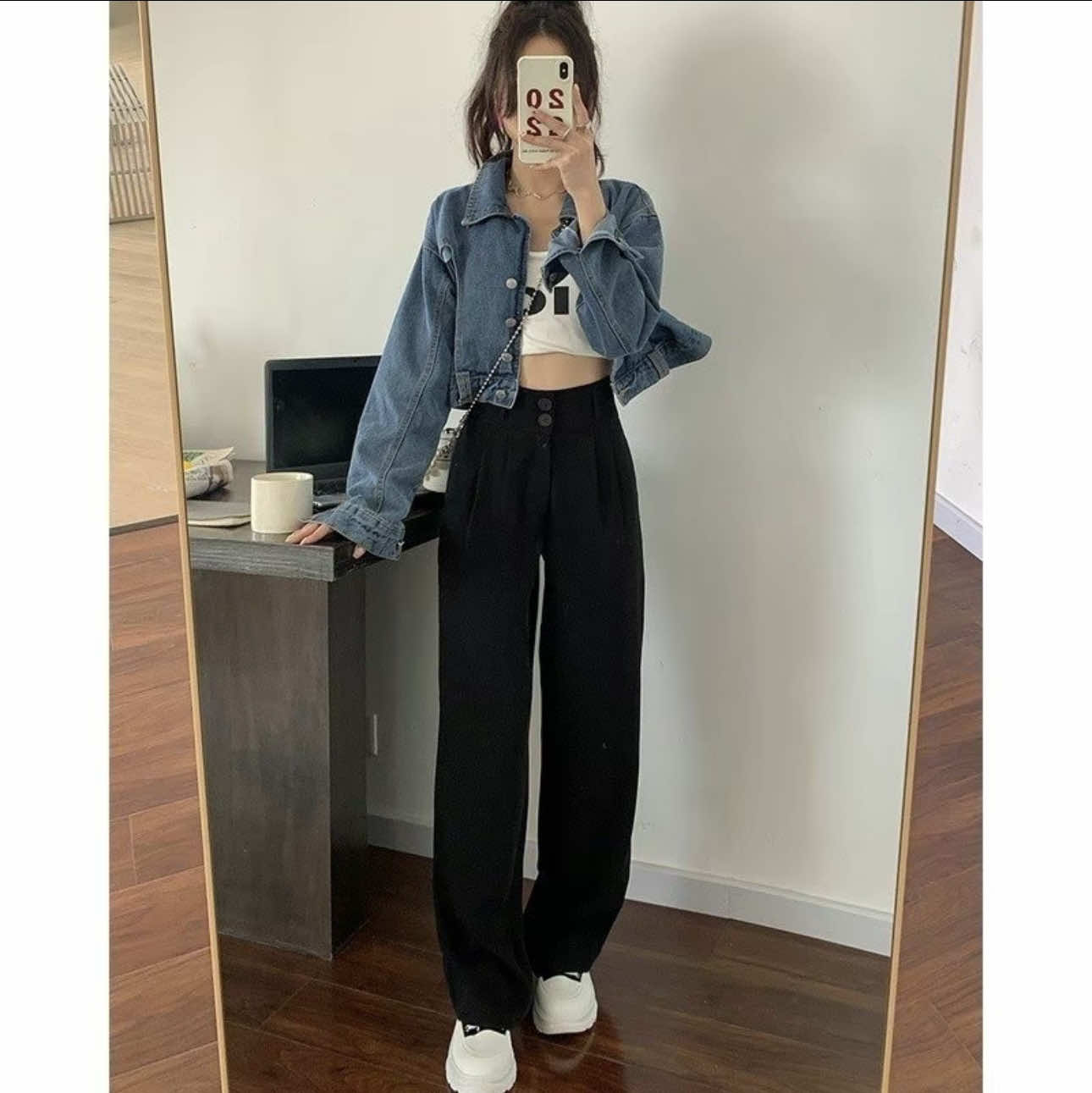 Quần ống rộng suông nữ lưng cao 2 khuy cạp cao dáng dài chất vải tuyết mưa mềm màu đen trơn Quần tây ống suông đi học làm công sở đẹp #quannulungcao #quanongrongnu #quần #quantaynu #xuhuongtiktok 