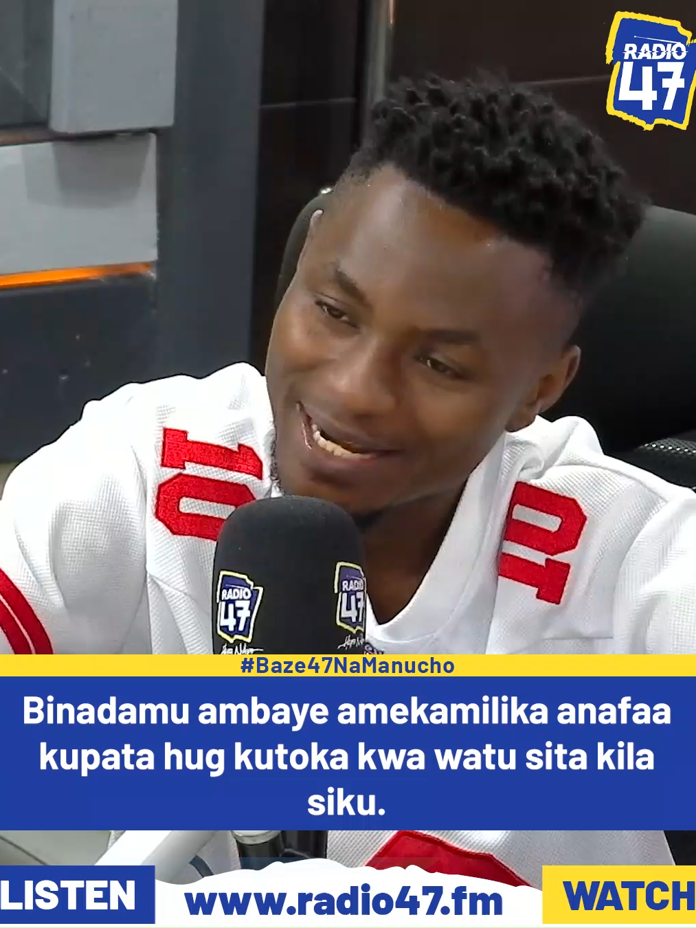 Je, unakubaliana na utafiti unaosema kwamba mtu ambaye amekamilika anafaa kupata hug sita kwa siku? #Baze47NaManucho #HapaNdipo