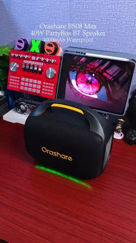 Orashare BS08 Max 40W PartyBox Bluetooth Speaker 4000mAh Deep Bass RGB Light TWS Pairing IPX5 Waterproof 💙✅  #bluetoothspeaker #orashare #speaker #wirelessspeaker #speakerbluetooth #music #speakers 
