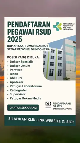 Pendaftaran Pegawai Rsud 2025 Daftar Diri Anda Sekarang Juga #loker #lowongankerja2025 #lokerterbaru #medis #kesehatan #rsud #dokter #perawat #pegawai #bidang #lokerrsud #kementriankesehatan #karir #freshgraduate #untukmu #lewatberanda #bismillahfyp #viralvideo 