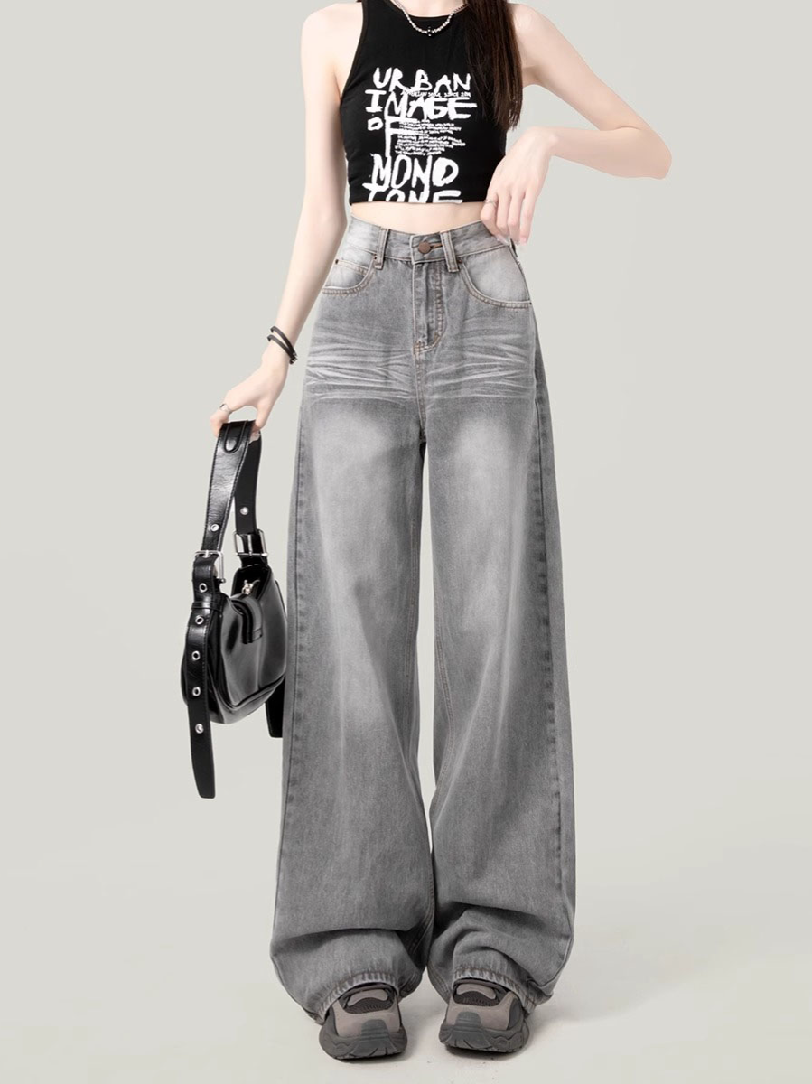 Alice Jeans-Korea Style Highwaist Celana Baggy Jeans Wanita Wide Leg 8601 #Jeanswanita #CelanaJeansHighwaist #baggyjeans #AliceJeans