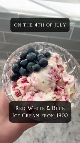 🇺🇸Vintage 4th of July Ice Cream (Red White & Blue, 1902 Style) Ingredients 	•	2 cups heavy cream 	•	1 can sweetened condensed milk 	•	1/3 cup granulated sugar 	•	1 tsp vanilla extract 	•	1 cup fresh raspberries 	•	2 tbsp sugar (for jam) 	•	1 tsp lemon juice 	•	1/2 cup fresh blueberries (for topping and folding) - Full Recipe & Blog on Website!  #History #july4th #4thofjuly #Recipe #icecream #History #republican #democrat #liberal #conservative