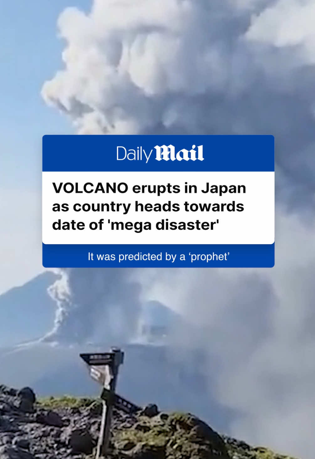A volcano erupted in Japan on Thursday as the country approaches the date of a 'mega disaster' forecasted by a 'prophet' decades ago. The huge blast took place on Mount Shinmoedake, sending a towering ash plume and making it one of the biggest eruptions on the mountain in recent years. Read the full story on DailyMail.com. 📷 firstjapan415/X #japan #volcano #nature #disaster #news 